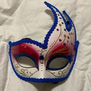 Pier 1 Imports Masquerade Mardi Gras stamped hand painted in Italy w/ribbon ties